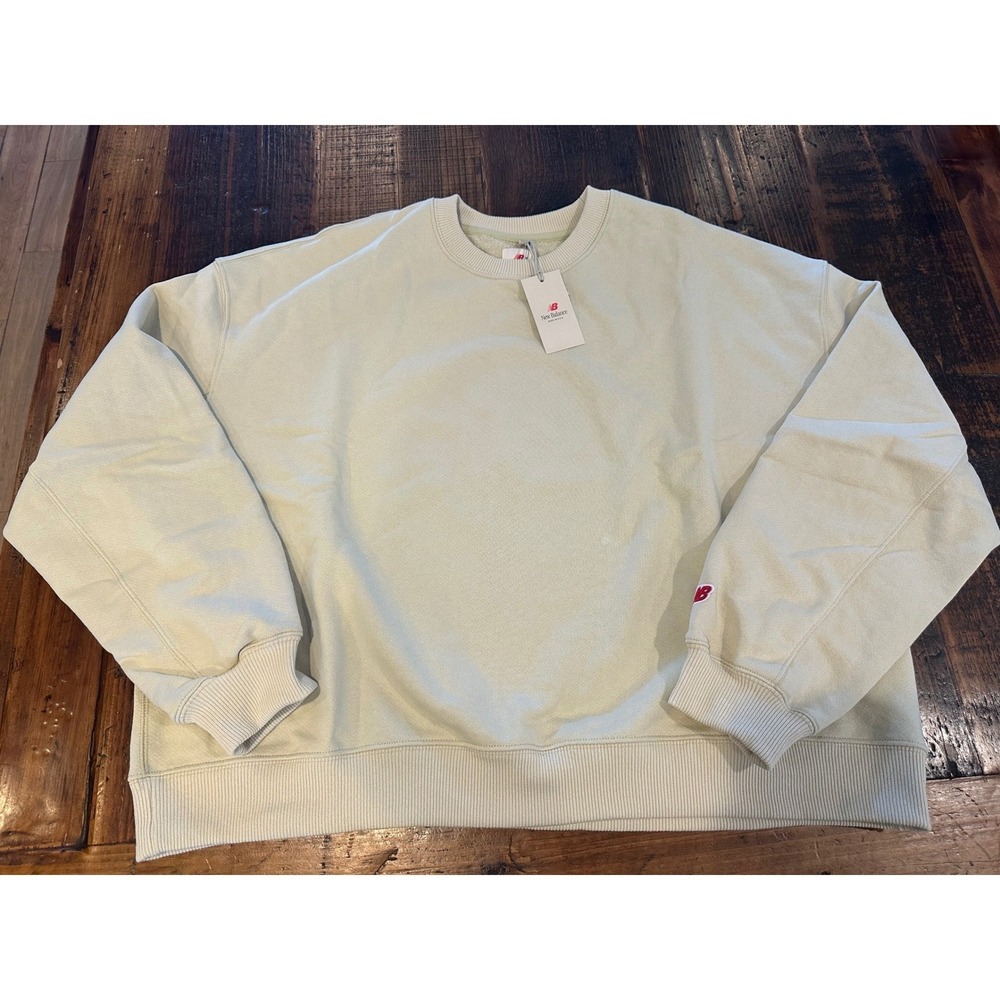 New Balance Made in USA Crew Sweatshirt Moonrock Beige WT51563 Womens 2XL NWT